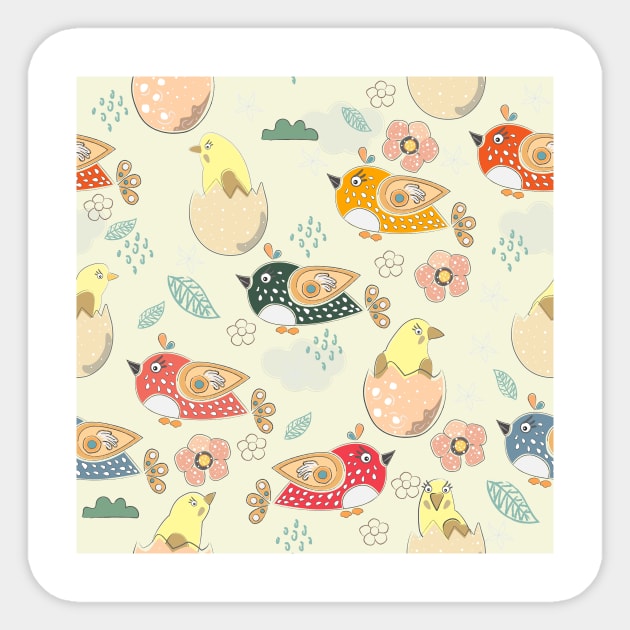 Chicken Sticker by Kristina Stellar Scandinavian Land